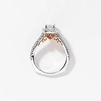 Oval Diamond Engagement Ring 18K White and Rose Gold (1.45 ct tw)