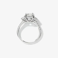 Emerald Cut Lab Grown Diamond Engagement Ring 14K White Gold (2.85