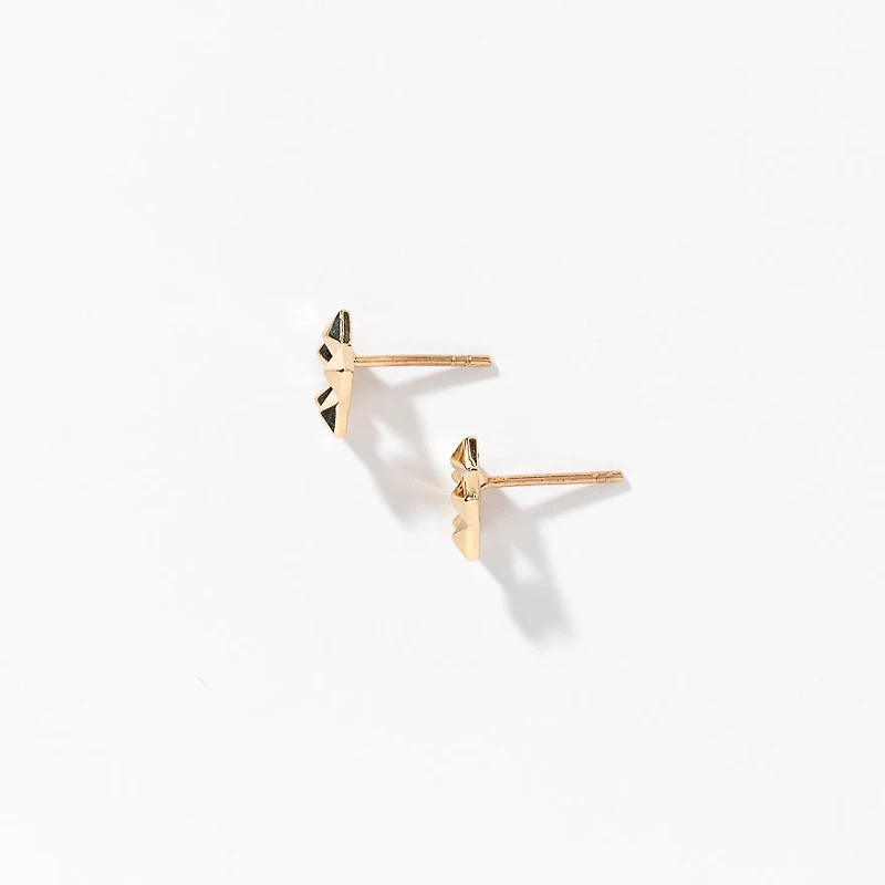 Star Stud Earrings in 10K Yellow Gold