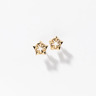 Star Stud Earrings in 10K Yellow Gold
