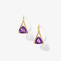 Amethyst Earrings in 10K Yellow Gold