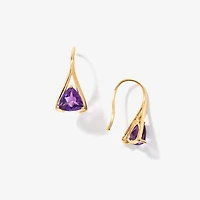 Amethyst Earrings in 10K Yellow Gold
