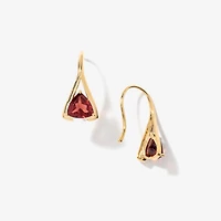 Garnet Earrings in 10K Yellow Gold