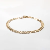 Men's Concave Curb Bracelet in 10K Yellow Gold