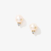 Pearl Stud Earrings in 10K Yellow Gold