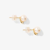 Pearl Stud Earrings in 10K Yellow Gold