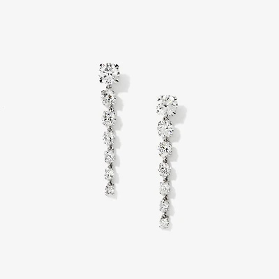 Lab Grown Dangle Diamond Earrings in 14K White Gold (2.00 ct tw)