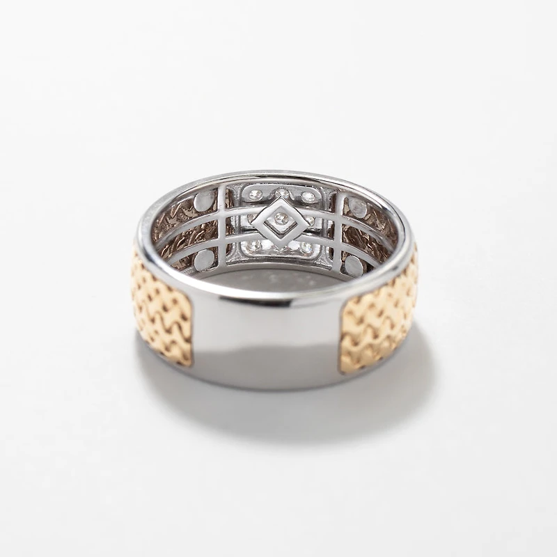 Men's Diamond Ring 10K Yellow and White Gold (0.50 ct tw)