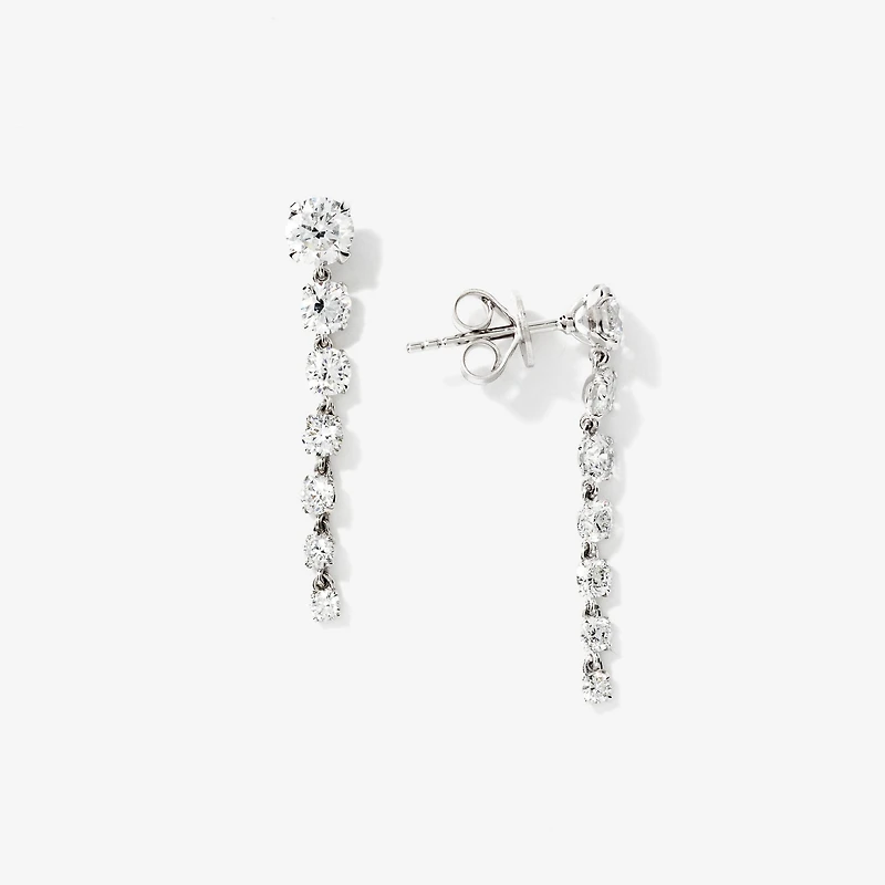 Lab Grown Dangle Diamond Earrings in 14K White Gold (2.00 ct tw)