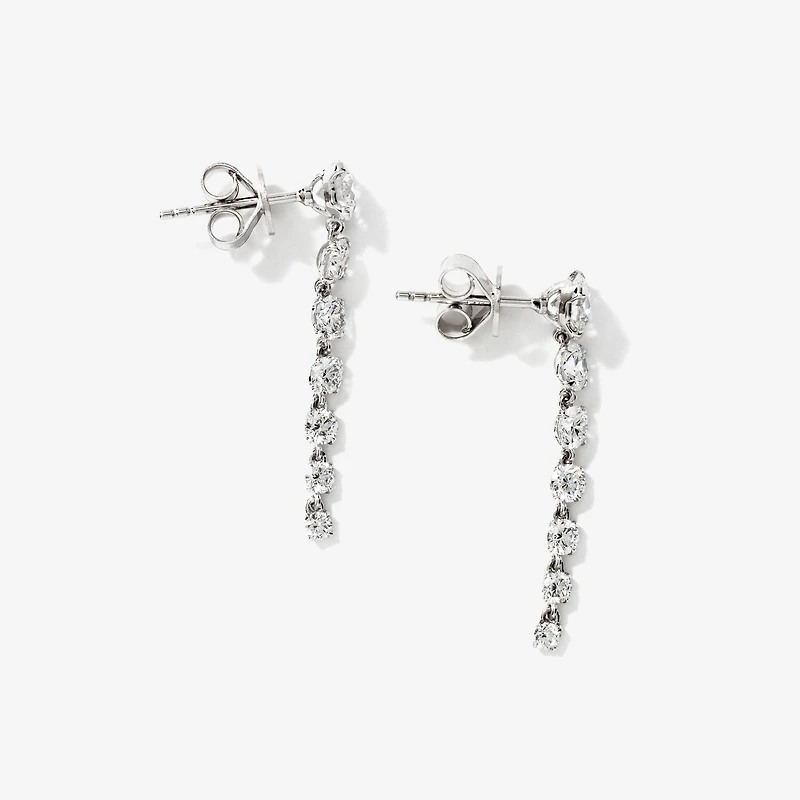 Lab Grown Dangle Diamond Earrings in 14K White Gold (2.00 ct tw)