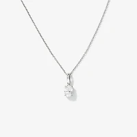 Lab Grown Oval Diamond Necklace in 10K White Gold (0.50 ct tw)