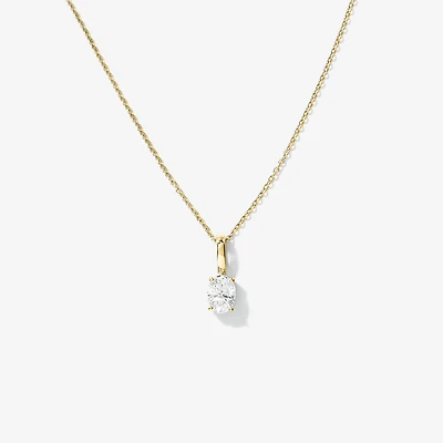 Lab Grown Oval Diamond Necklace in 10K Yellow Gold (0.50 ct tw)