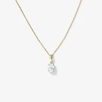 Lab Grown Oval Diamond Necklace in 10K Yellow Gold (0.50 ct tw)