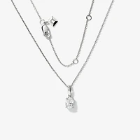 Lab Grown Oval Diamond Necklace in 10K White Gold (0.50 ct tw)