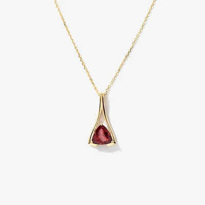Garnet Necklace in 10K White Gold