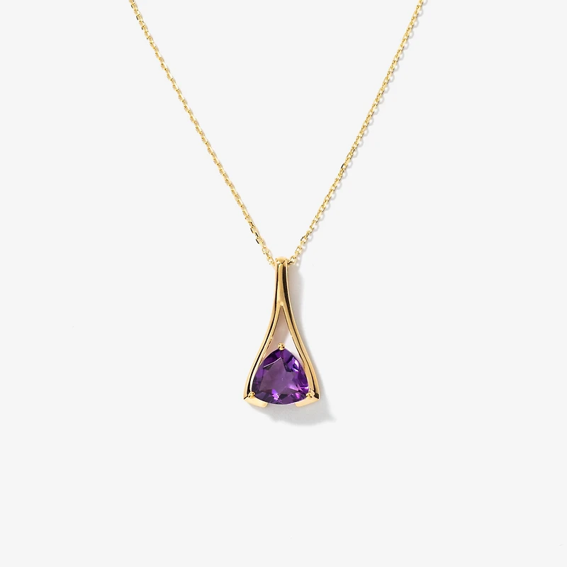 Amethyst Necklace in 10K White Gold