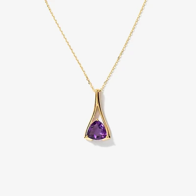 Amethyst Necklace in 10K White Gold