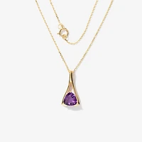 Amethyst Necklace in 10K White Gold