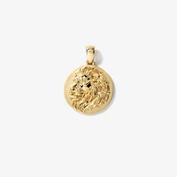 Lion Medallion Charm Necklace in 10K Yellow Gold