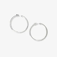Diamond Cluster Hoop Earrings in 10K White Gold (2.50 ct tw)