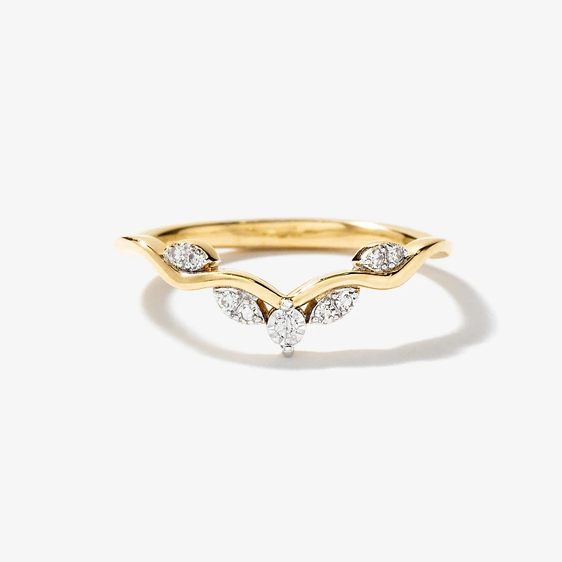 Diamond Cluster Ring 10K Yellow Gold (0.07 ct tw)