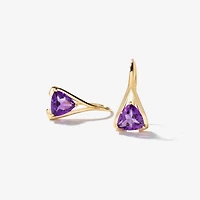 Amethyst Earrings in 10K Yellow Gold