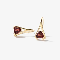 Garnet Earrings in 10K Yellow Gold