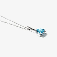 Blue Topaz Necklace in 10K White Gold
