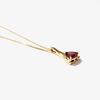 Garnet Necklace in 10K White Gold