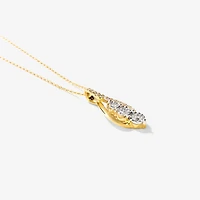 Diamond Cluster Necklace in 10K Yellow Gold (0.20 ct tw)