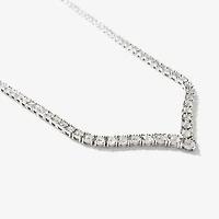 Diamond Cluster V Necklace in 14K White Gold (3.00 ct tw)