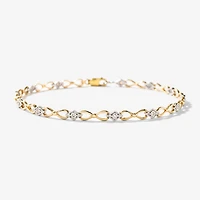 Diamond Link Bracelet in 10K Yellow and White Gold (0.10 ct tw)