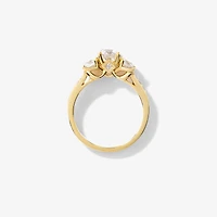Three Stone Lab Grown Diamond Engagement Ring 14K Yellow Gold (1.88
