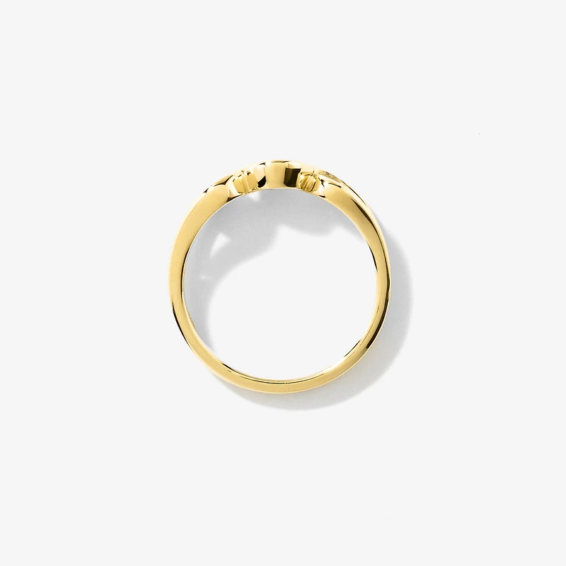 Three Stone Diamond Ring 10K Yellow and White Gold (0.13 ct tw)