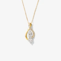 Diamond Cluster Necklace in 10K Yellow Gold (0.20 ct tw)
