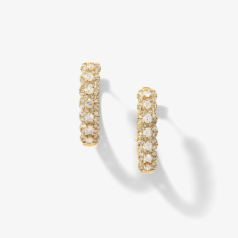 Diamond Hoop Earrings in 10K Yellow Gold (1.00 ct tw)