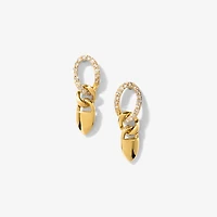 Diamond Cluster Dangle Earrings in 10K Yellow Gold (0.20 ct tw)
