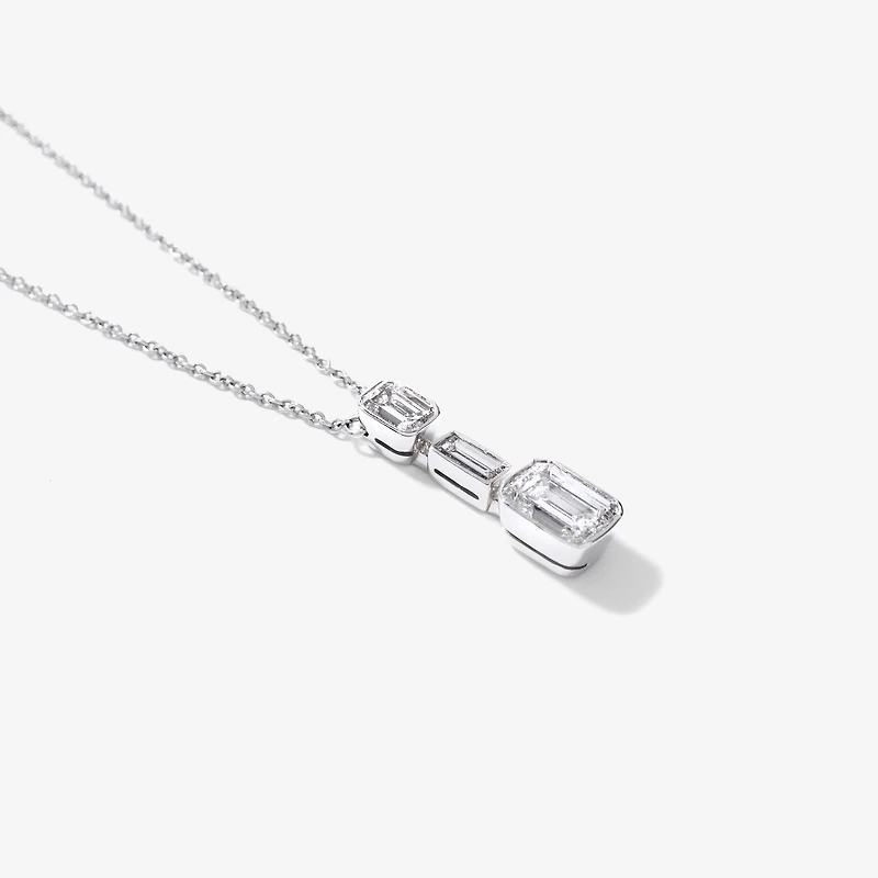 Lab Grown Diamond Necklace in 14K White Gold (1.50 ct tw)