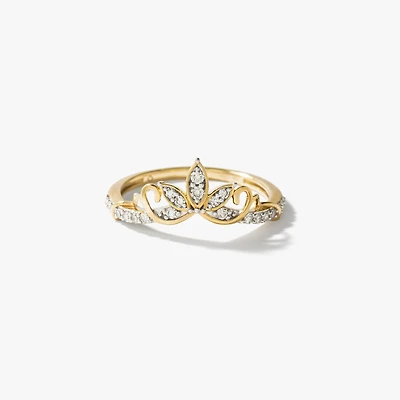 Diamond Petal Cluster Ring 10K Yellow Gold (0.15 ct tw)