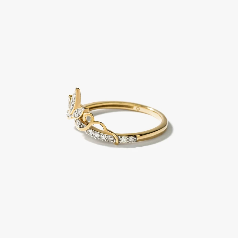 Diamond Petal Cluster Ring 10K Yellow Gold (0.15 ct tw)
