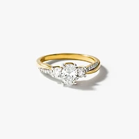 Lab Grown OvalCut Diamond Engagement Ring 10K Yellow Gold (0.80 ct