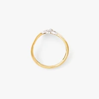 Diamond Cluster Ring with Petal Motif in 10K Yellow and White Gold (0.