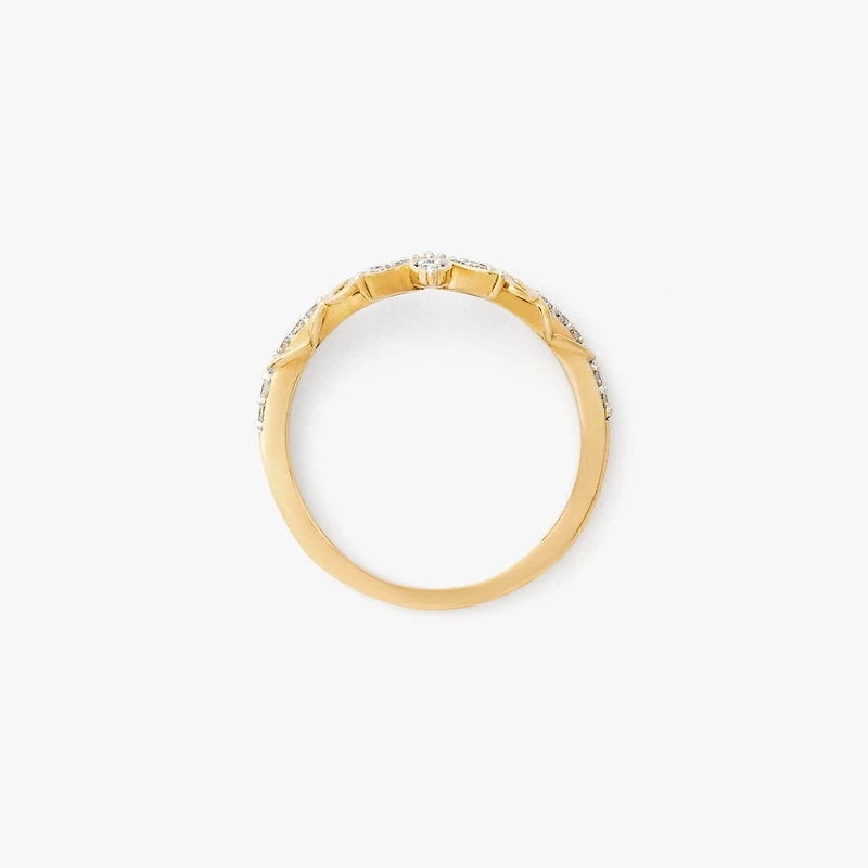 Diamond Petal Cluster Ring 10K Yellow Gold (0.15 ct tw)
