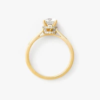 Round Lab-Grown Diamond Engagement Ring with Hidden Halo 14K Yellow
