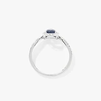 Pear Shape Sapphire Ring 14K White Gold