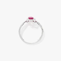 Ruby and Diamond Ring 14K White Gold