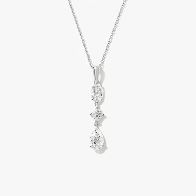 Lab Grown Diamond Necklace in 10K White Gold (1.50 ct tw)