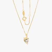 Diamond Dolphin Necklace in 10K Yellow and White Gold (0.04 ct tw)