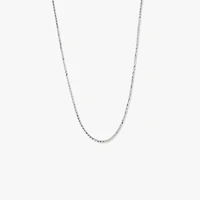 10K White Gold Diamond Cut Round 1.00mm Wheat Chain (20")