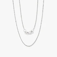 10K White Gold Diamond Cut Round 1.00mm Wheat Chain (18")